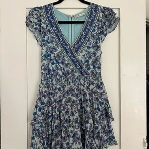 Alice + Olivia Blue Floral Dress/Romper size 4